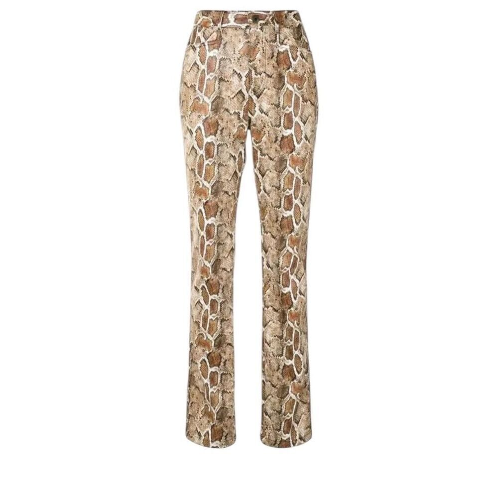 Proenza Schouler White Label Snake-Print Straight-Leg Trousers